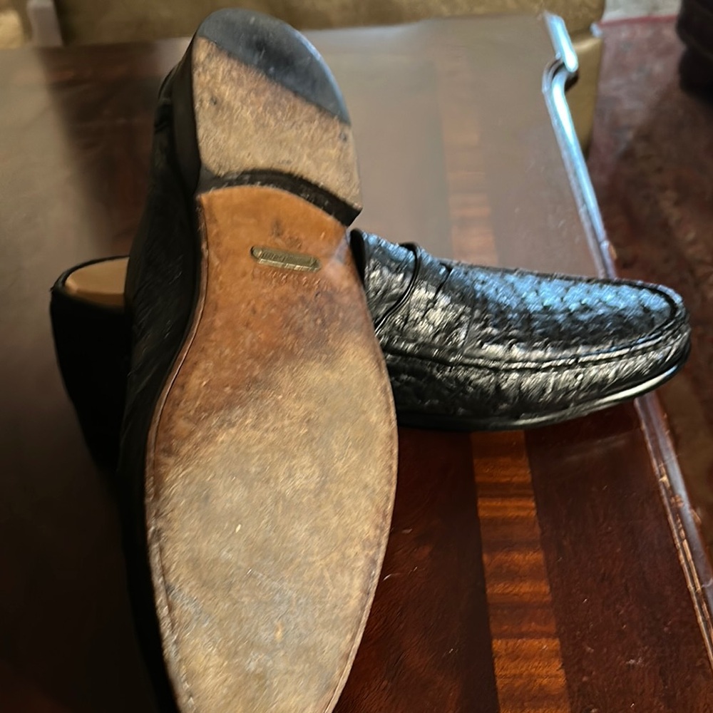 Classic Black Men's Genuine Ostrich Loafer - Picture 8 of 9